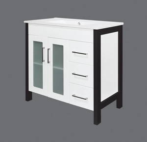 Bathroom Furniture Crown Bathrooms: Remarkable 900 Timber Legs Floor Standing Vanity – White/Black