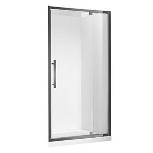 Alcove Showers Crown Bathrooms: Milford 900X900 Alcove Pivot Door Shower in Matt Black- Extra High