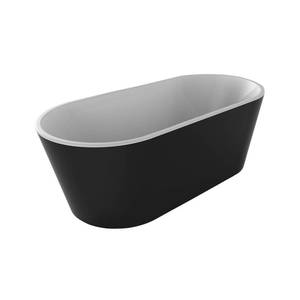 Baths Crown Bathrooms: Coromandel 1500 Oval Freestanding Bath in Black