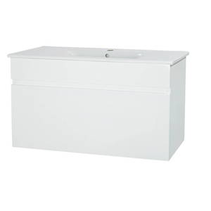 Bathroom Furniture Crown Bathrooms: Remarkable 900 Single Drawer Wall Hung Vanity – White