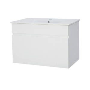 Bathroom Furniture Crown Bathrooms: Remarkable 750 Single Drawer Wall Hung Vanity – White