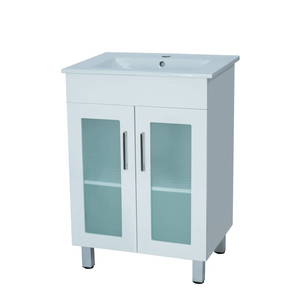 Remarkable 600 Glass-Door Floor Standing Vanity – White/Black