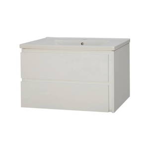 Bathroom Furniture Crown Bathrooms: Wanaka 750 Wall Hung Vanity – White/Dark Oak/White Oak/Blackened Teak
