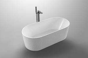 Baths Crown Bathrooms: Blanc II In-Line 1500mm Oval Freestanding Bath