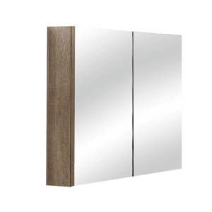 Wanaka 750mm Plywood LED Mirror Cabinet-Beige Grain/Caramel Mocha