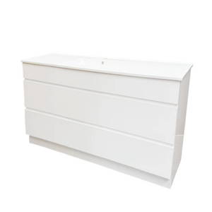 Bathroom Furniture Crown Bathrooms: Remarkable 1500 4Dr White (Woodgrain)FS Plywood Vanity