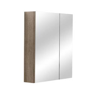Bathroom Furniture Crown Bathrooms: Wanaka 650mm Plywood LED Mirror Cabinet-Beige Grain/Caramel Mocha