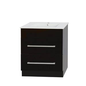 Bathroom Furniture Crown Bathrooms: OJOS 750 Double Drawers Floor standing Vanity – Black