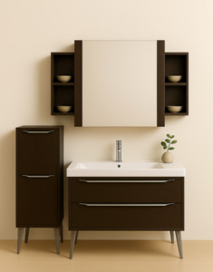 Bathroom Furniture Crown Bathrooms: Wanaka Coffee Red Wall Hung Cabinet