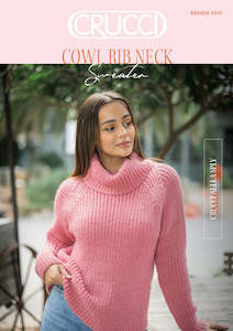 Crucci Knitting Pattern 2310 Cowl Rib Neck Sweater