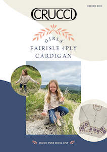 Baby Kids Patterns: Crucci Knitting Pattern 2120 Girls Fairisle 4ply Cardigan