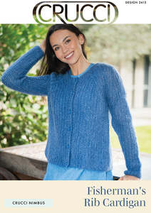 Crucci Knitting Pattern 2413 Fishermans Rib Cardigan