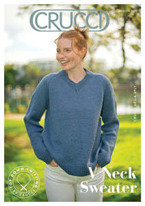 Crucci Knitting Pattern 2411 V-Neck Top Down Sweater