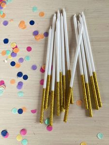 Cake Candles - Super Tall 18cm - Glitter Gold - crumbs & confetti