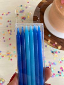 Products: Cake Candles - Tall 12cm - Blue Ombre - crumbs & confetti