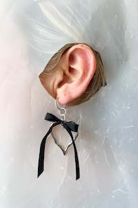 Valentines Day: Heart + Bow Hoop Earrings