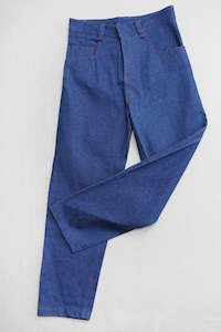 Under 50: Retro Handmade Starched High Rise Jeans (28")