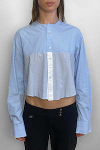 Slow Fashion By Crushes: Upcycled Blue Double Shirt (Medium)