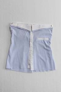 Slow Fashion By Crushes: Upcycled Baby Blue Striped Boob Tube Corset (Extra Small)