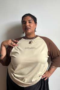 Maori And Pasifika Owned Business: Barby World Kowhaiwhai Raglan - 2XL