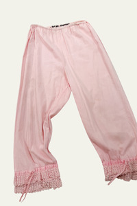 Pink Cotton + Lace Capri's (XS)