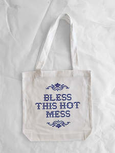 Bless This Hot Mess Tote Bags