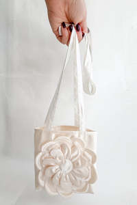 Something Special: Caitlin Snell Flower Bag - Cream