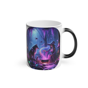 Amethyst Witchie and her Wolf Companion Mug CrystaLandnz