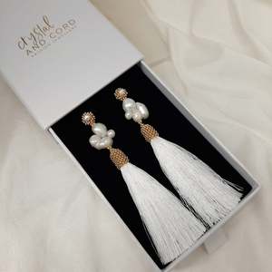 Cascading Cool: Ashling - glorious natural cultured freshwater pearls long cascading tassel earrings