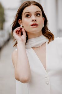 Hoop Heaven: Eloise - crystal pearl beads woven beads huggie earrings