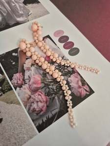 Cascading Cool: Emiliana Blush - luscious glass beads long cascading drip earrings