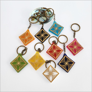 Keychain: Tapa 5 Acrylic + Bamboo (kctp5)Keyrings + Keychains