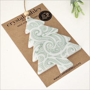 Products: Hanging Ornament Printed : Tree 14 (KWW3) (ont14)Satin Acrylic Ornaments