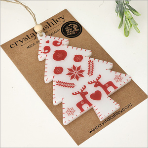 Hanging Ornament Printed : Tree 17 (Red Deer) (ont17)Satin Acrylic Ornaments