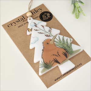 Products: Hanging Ornament Printed : Tree 4 (Kiwi Flx) (ont4)Satin Acrylic Ornaments