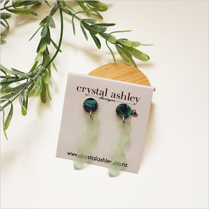 Products: Earrings Set: Squiggle Acrylic + Paua (erasq)Jewellery