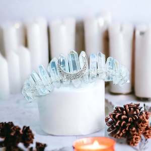 Crystal Crowns And Head Bands: Crystal Crowns Silver Crescent Moon
