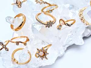 Ring Set Gold Colour AB17 (17 Rings)