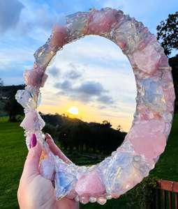 “Starlight Bloom” Crystal Mirror 25cm