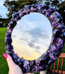 Crystal Mirrors: Crystal Mirror “Moonlit Serenity” 25cm