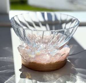 Crystal Light Bowls: “Rose Glow” Crystal Bowl