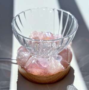 Crystal Light Bowls: Rose Aura Crystal Bowl