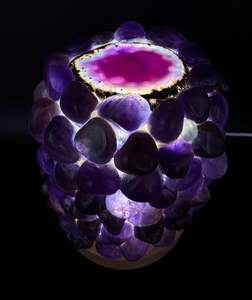 Crystal Portal Lamps: Tumbled Amethyst Dome Lamp
