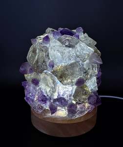 Amethyst & Smoky Quartz Dome Lamp