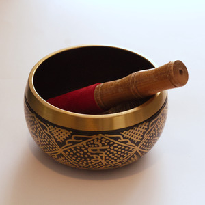 Tibetan Bowls: Tibetan Singing Bowl - Brass Buddha Black 15cm