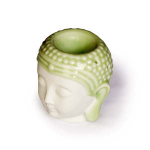 Aromatherapy: Green and White Buddha Head Oil Burner