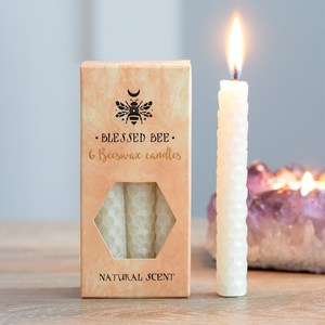 Candles: Blessed Bee Cream Beeswax Spell Candles for Success