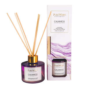 Diffusers: Calmness Lavender Reed Diffuser with Amethyst Crystal Energy