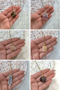 Wire Wrapped Crystal Necklace CrystalizedQuartz