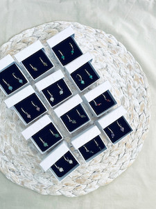 Products: Crystal Gemstone Huggies Earrings CrystalizedQuartz